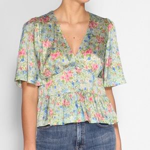 NWT NOTES DU NORD Odeon Printed Top In Romantic Flower
